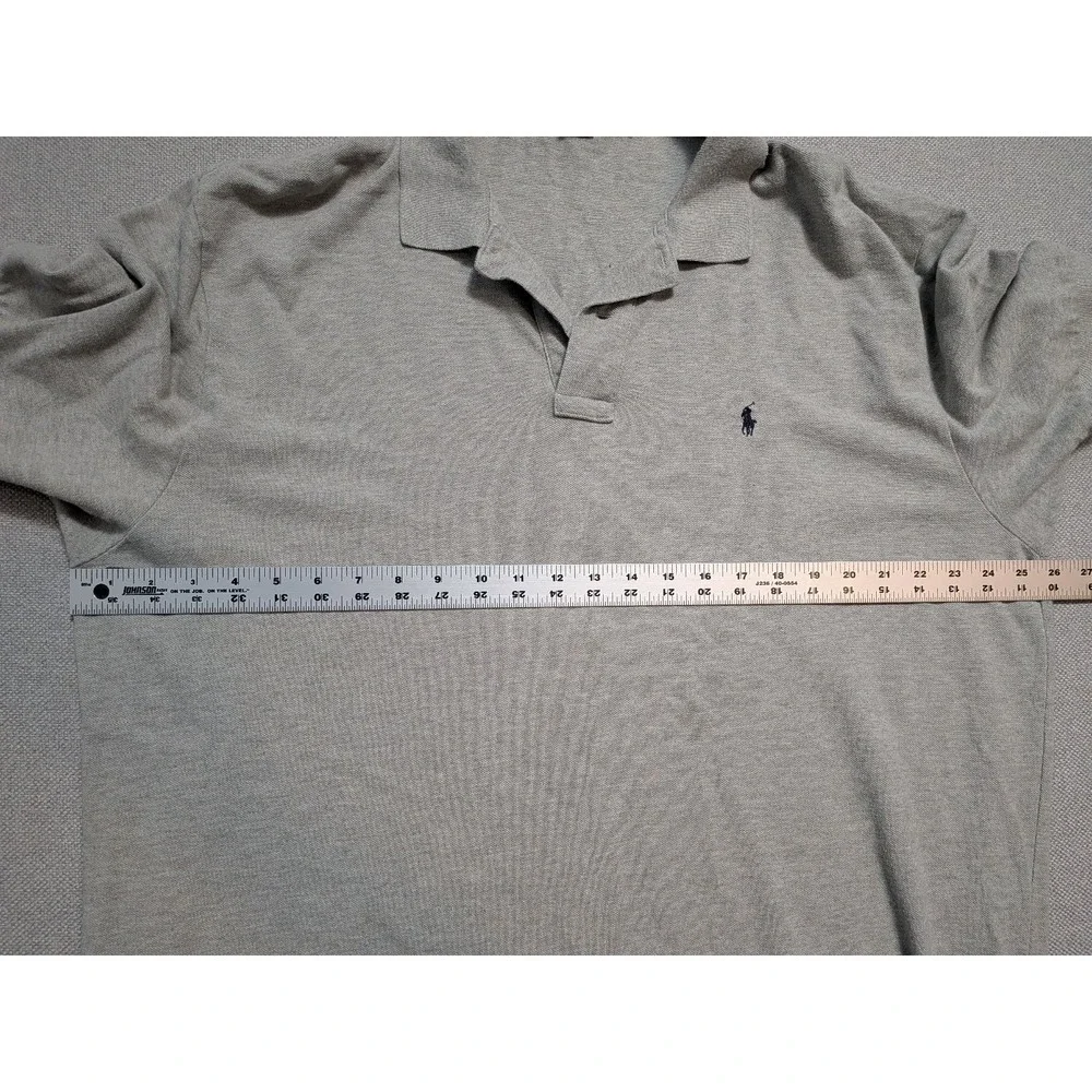 Polo Ralph Lauren Men's Polo Shirt Gray XXL Cotton Pique Short Sleeve Top Pony